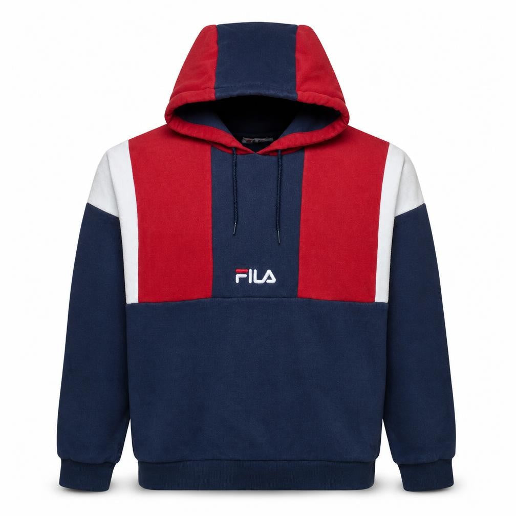 Fila Men’s Multicoloured Pullover Hoodie L Retro Sportswear
