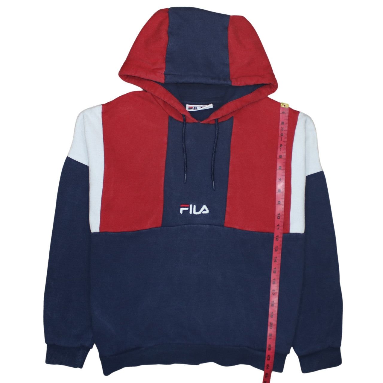 FILA Men’s Multicoloured Pullover Hoodie L Retro Sportswear