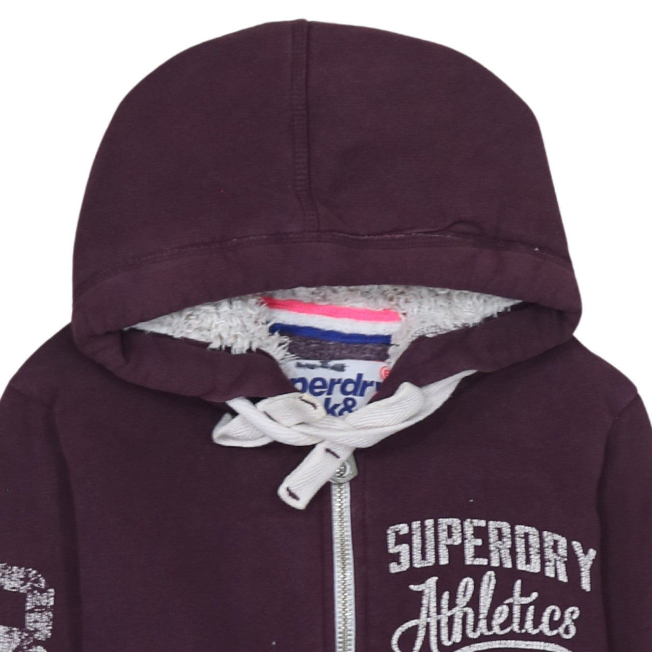 Superdry Women's Purple Full Zip Hoodie Size S Track & Field Lined