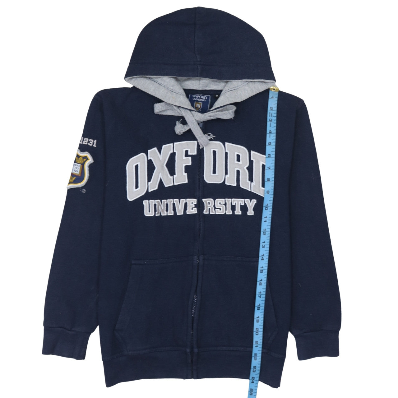 Oxford University Men's Blue Full Zip Hoodie Size S