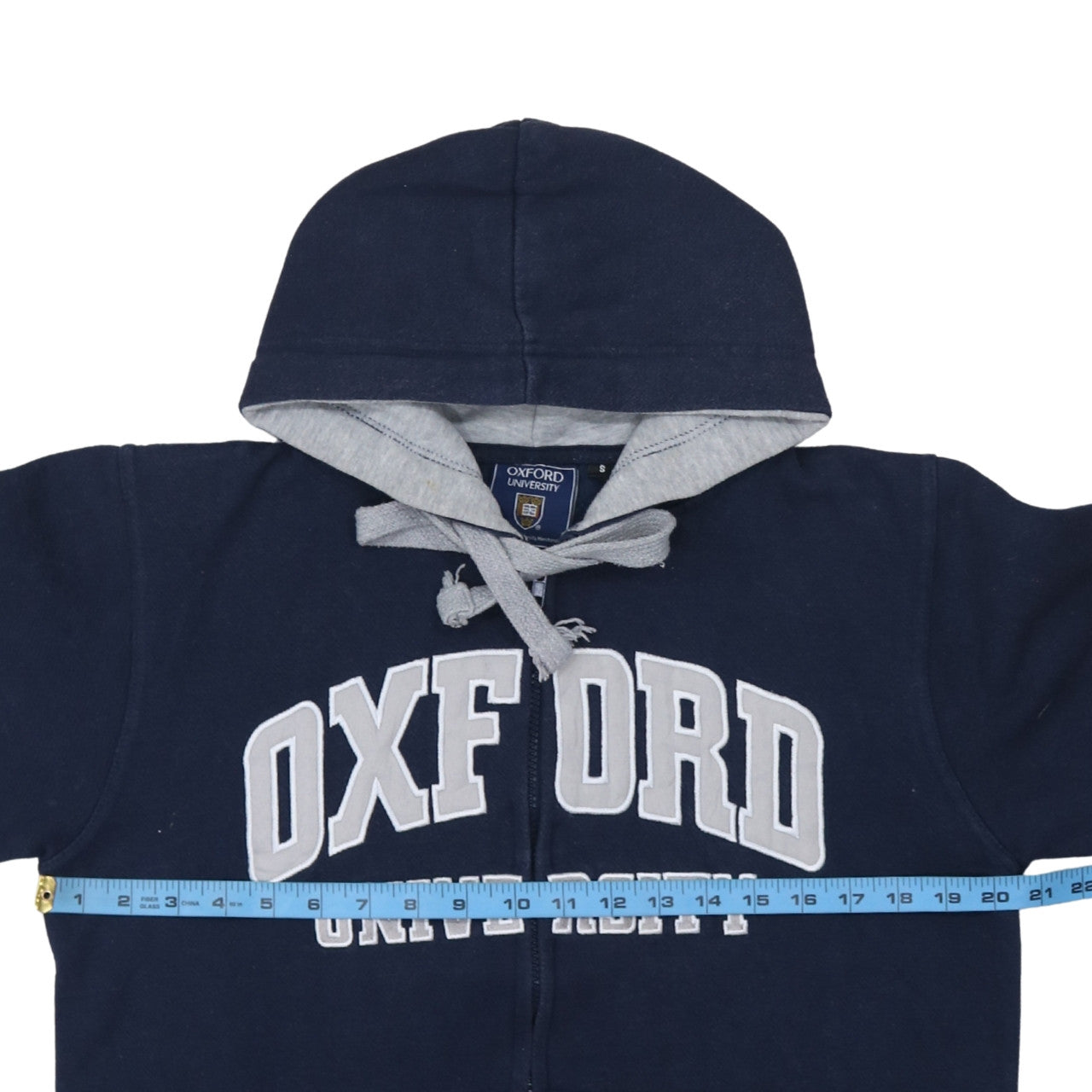 Oxford University Men's Blue Full Zip Hoodie Size S