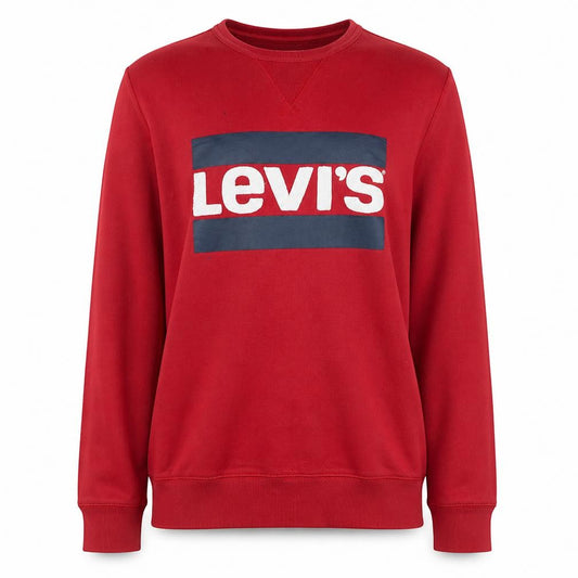 Levi's Women's Red Crew Neck Pullover Logo Sweatshirt Size 16