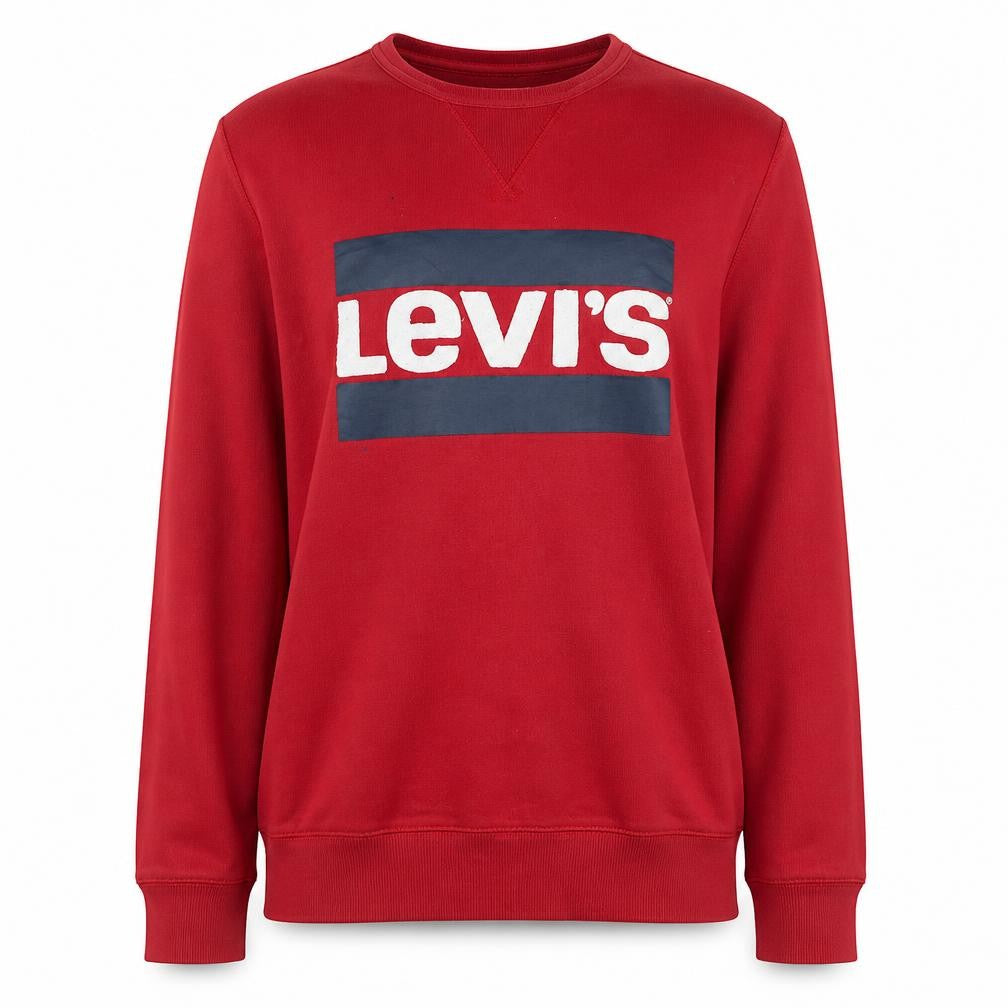 Levi's Women's Red Crew Neck Pullover Logo Sweatshirt Size 16