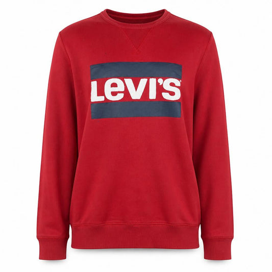 Levi's Women's Red Crew Neck Pullover Logo Sweatshirt Size 16