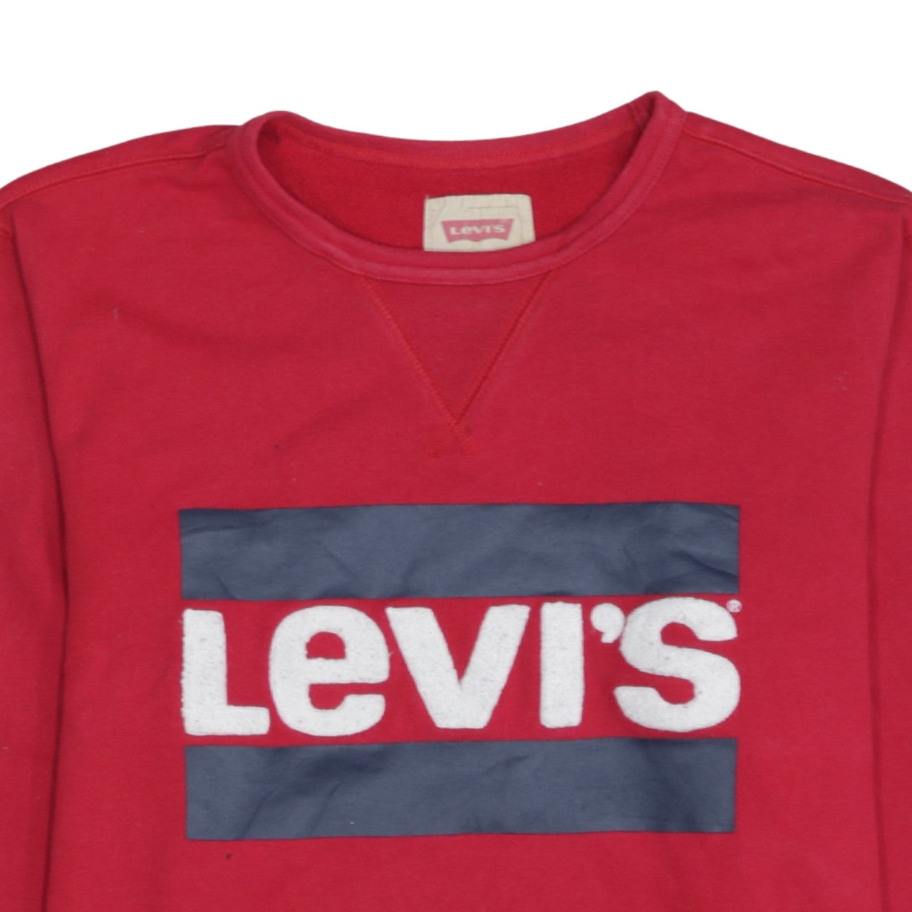 Levi's Women's Red Crew Neck Pullover Logo Sweatshirt Size 16