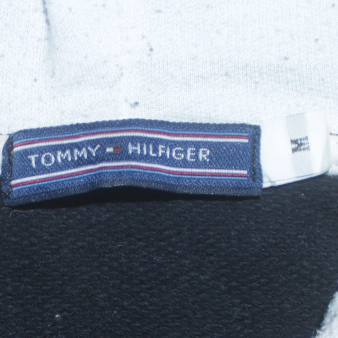 Tommy Hilfiger Men's Black Pullover Hoodie L Logo Fleece Sweatshirt