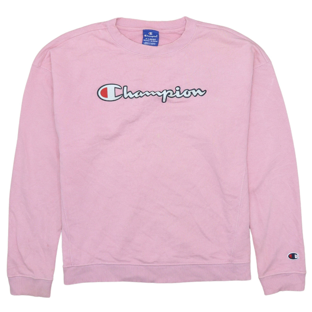 Champion Girls Pink Pullover Crew Neck Logo Sweatshirt 13-14 Years
