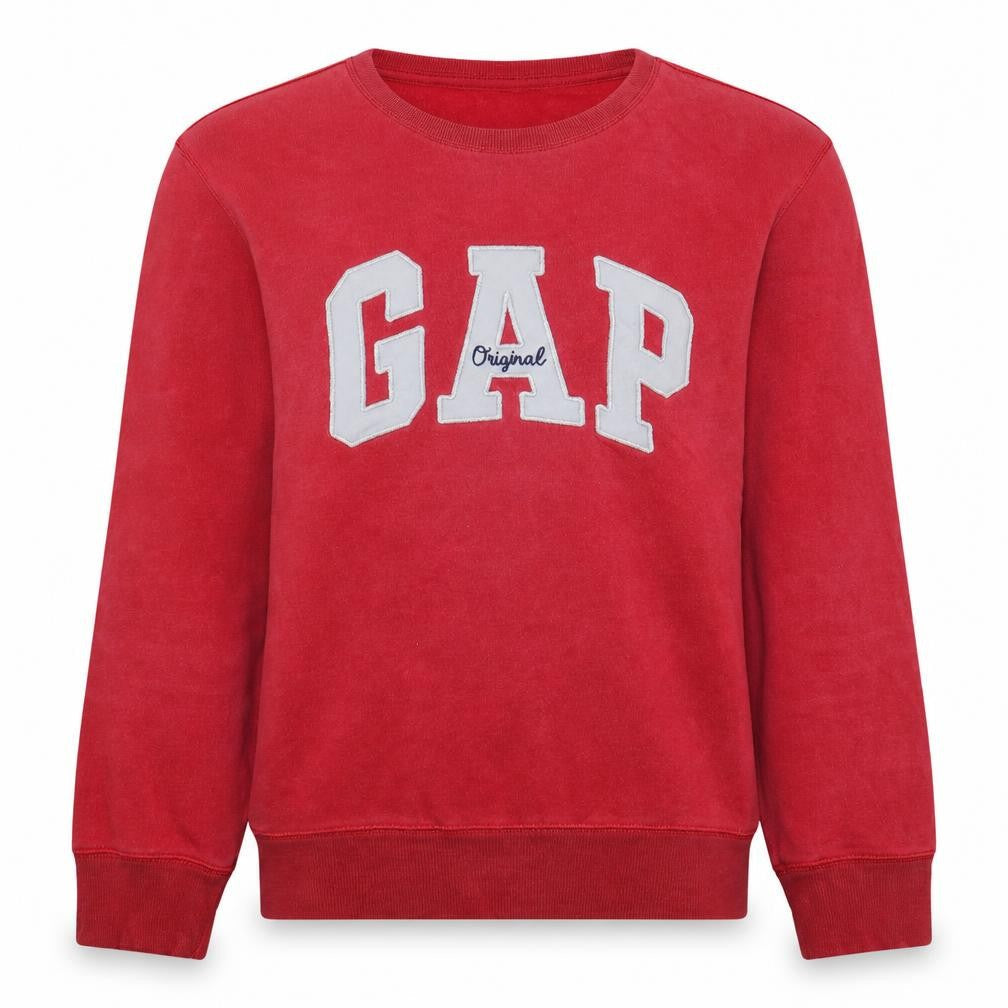 Gap Women Red Crew Neck Pullover Sweatshirt Size S Cotton Blend