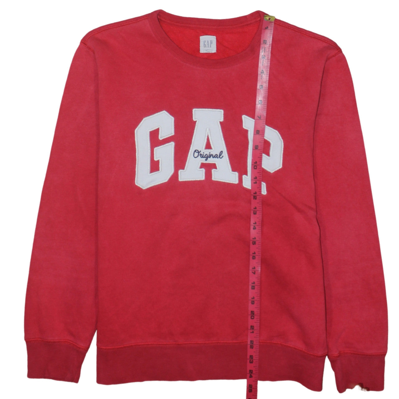 GAP Women Red Crew Neck Pullover Sweatshirt Size S Cotton Blend