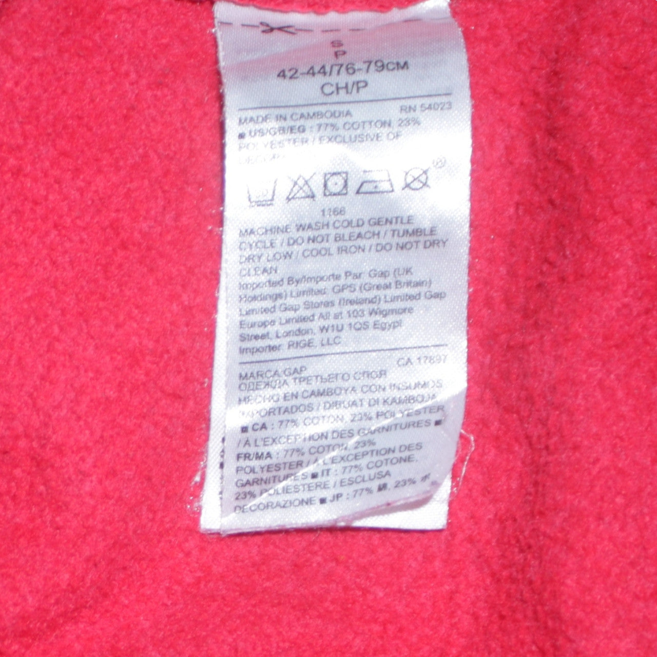 GAP Women Red Crew Neck Pullover Sweatshirt Size S Cotton Blend