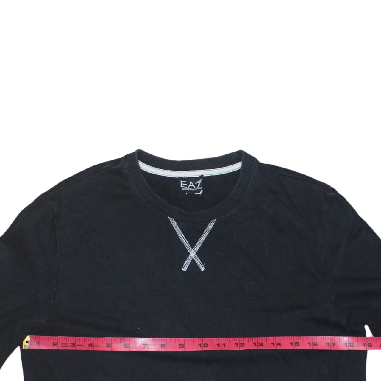 Emporio Armani EA7 Men's Black Cotton Pullover Sweatshirt L