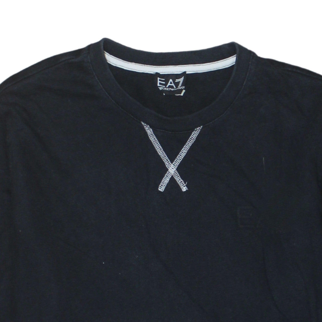 Emporio Armani EA7 Men's Black Cotton Pullover Sweatshirt L