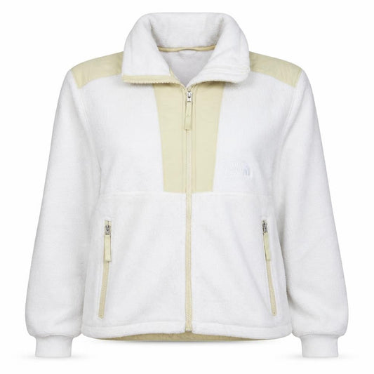 The North Face Women White Full Zip Fleece Jacket M Lined Pockets