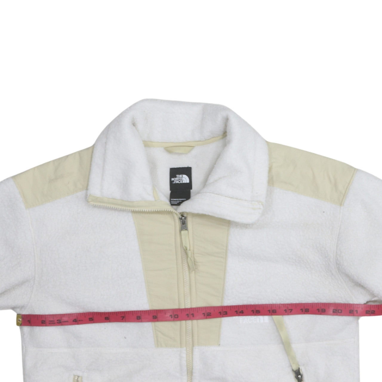 The North Face Women White Full Zip Fleece Jacket M Lined Pockets