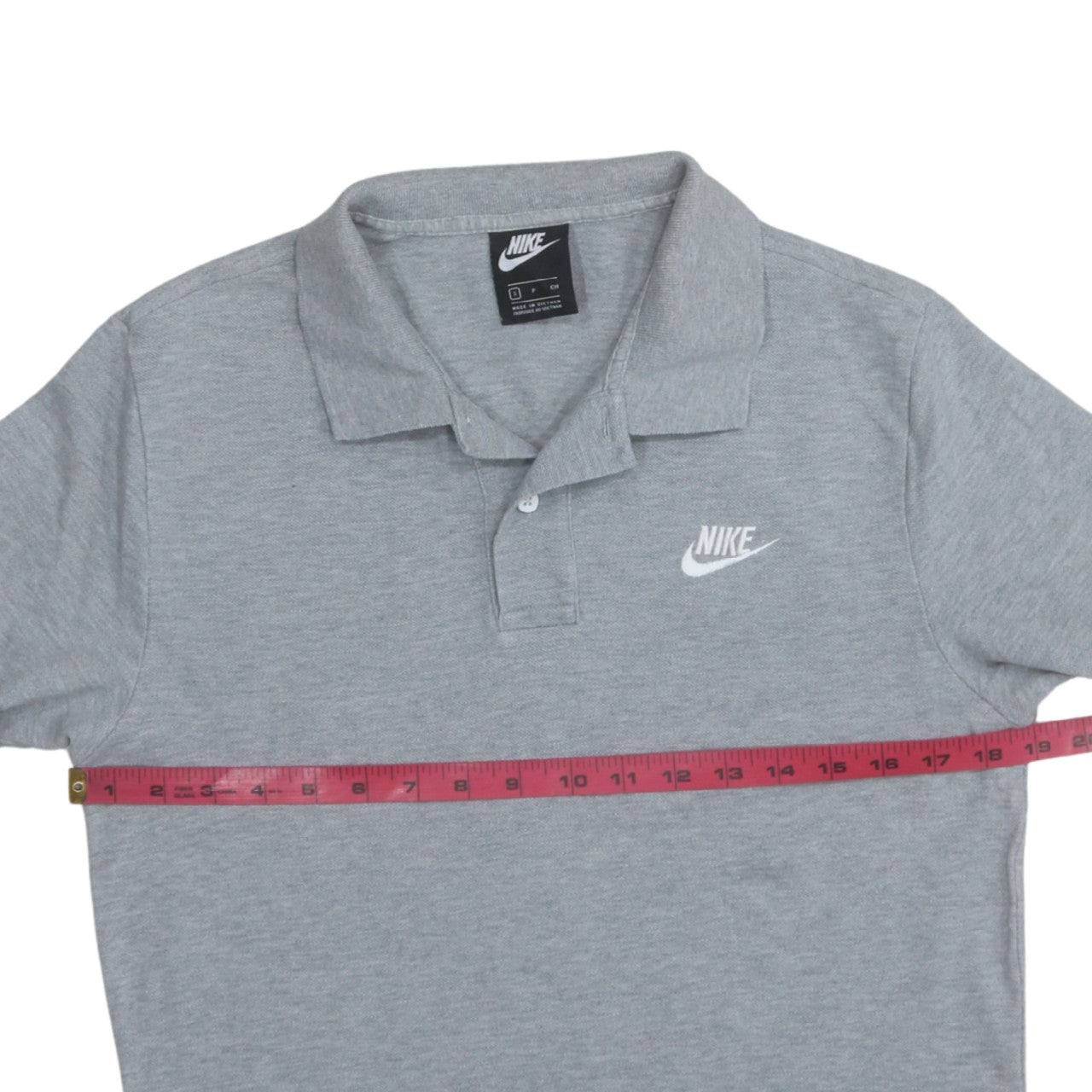 Nike Men's Grey Cotton Short Sleeve Polo Shirt Size S