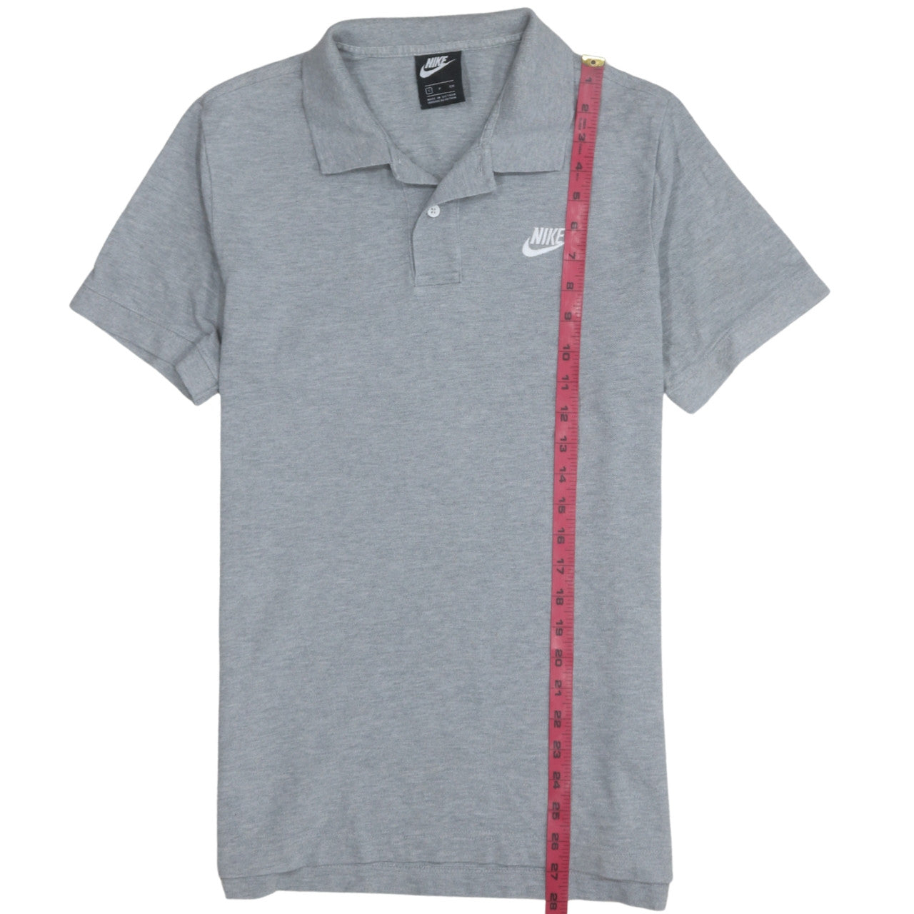 Nike Men's Grey Cotton Short Sleeve Polo Shirt Size S