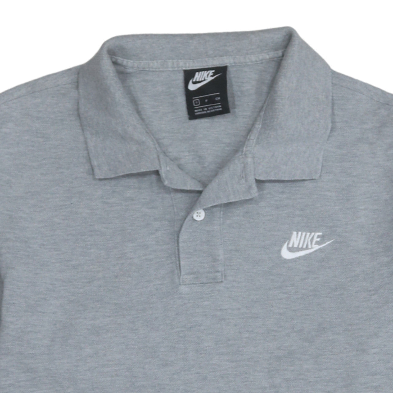 Nike Men's Grey Cotton Short Sleeve Polo Shirt Size S