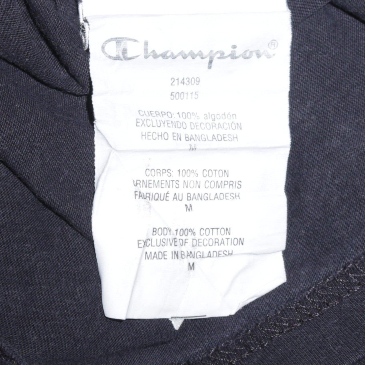 Champion Men's Black Medium Graphic Logo Cotton T-Shirt