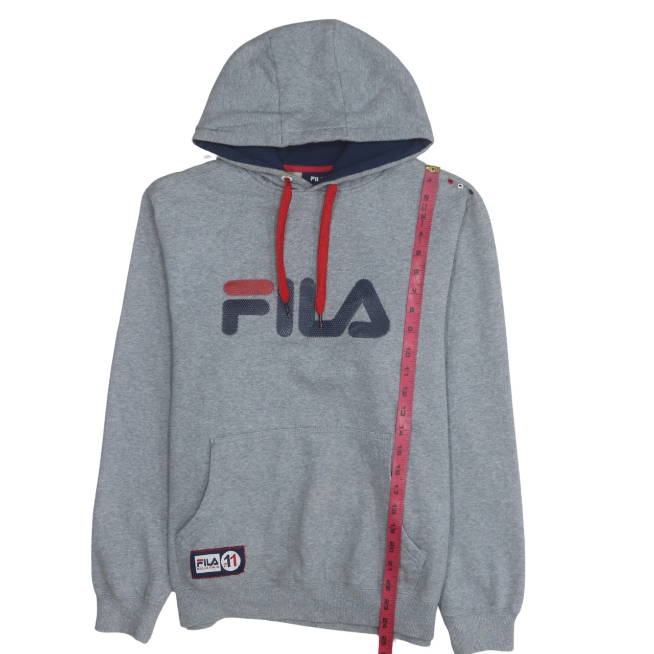 Fila Mens Grey Hoodie M Pullover Logo Hooded Sweatshirt