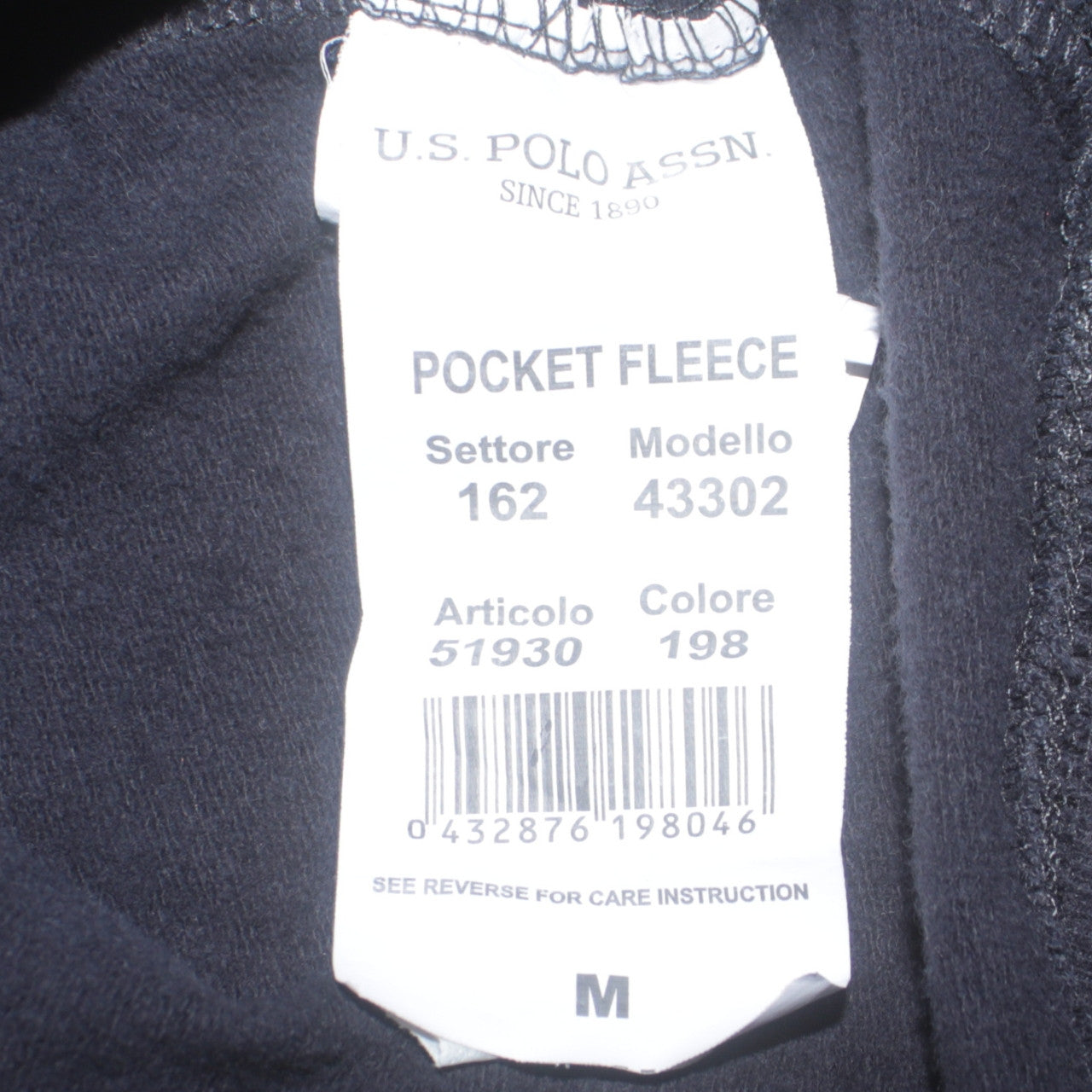 U.S. Polo Assn. Men's Blue Full Zip Hoodie Size M Fleece Sweatshirt