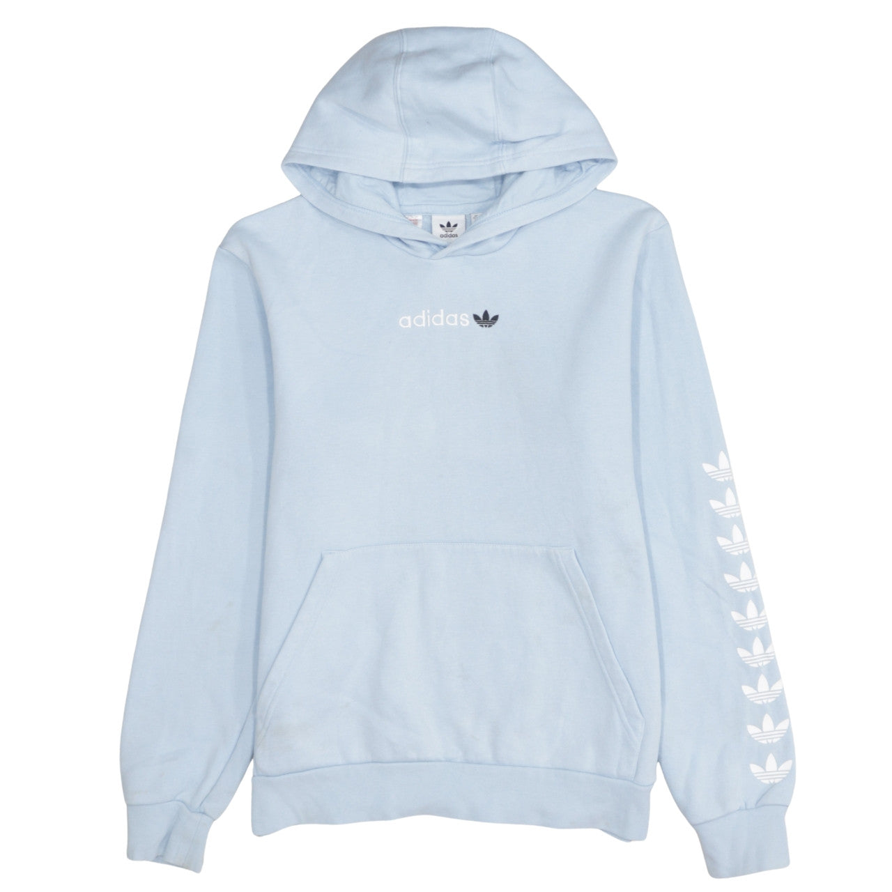 Adidas Girls Blue Pullover Hoodie XL 15-16 Years Logo Hooded Sweatshirt