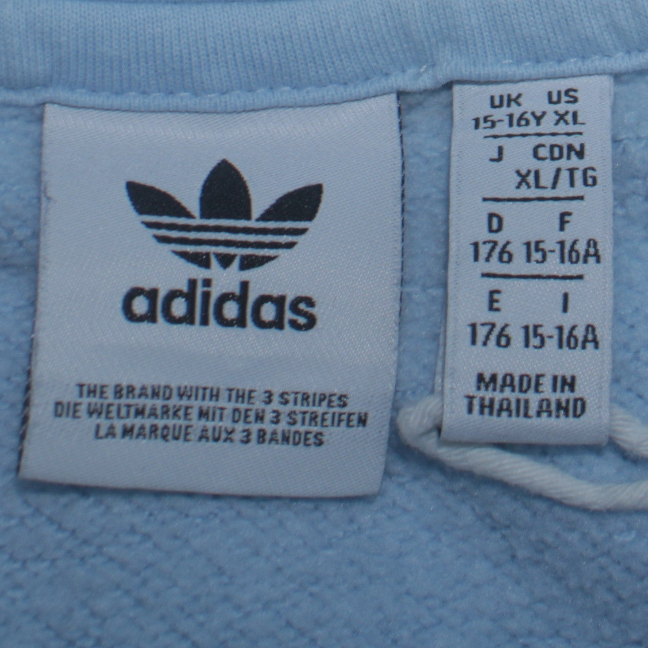 Adidas Girls Blue Pullover Hoodie XL 15-16 Years Logo Hooded Sweatshirt