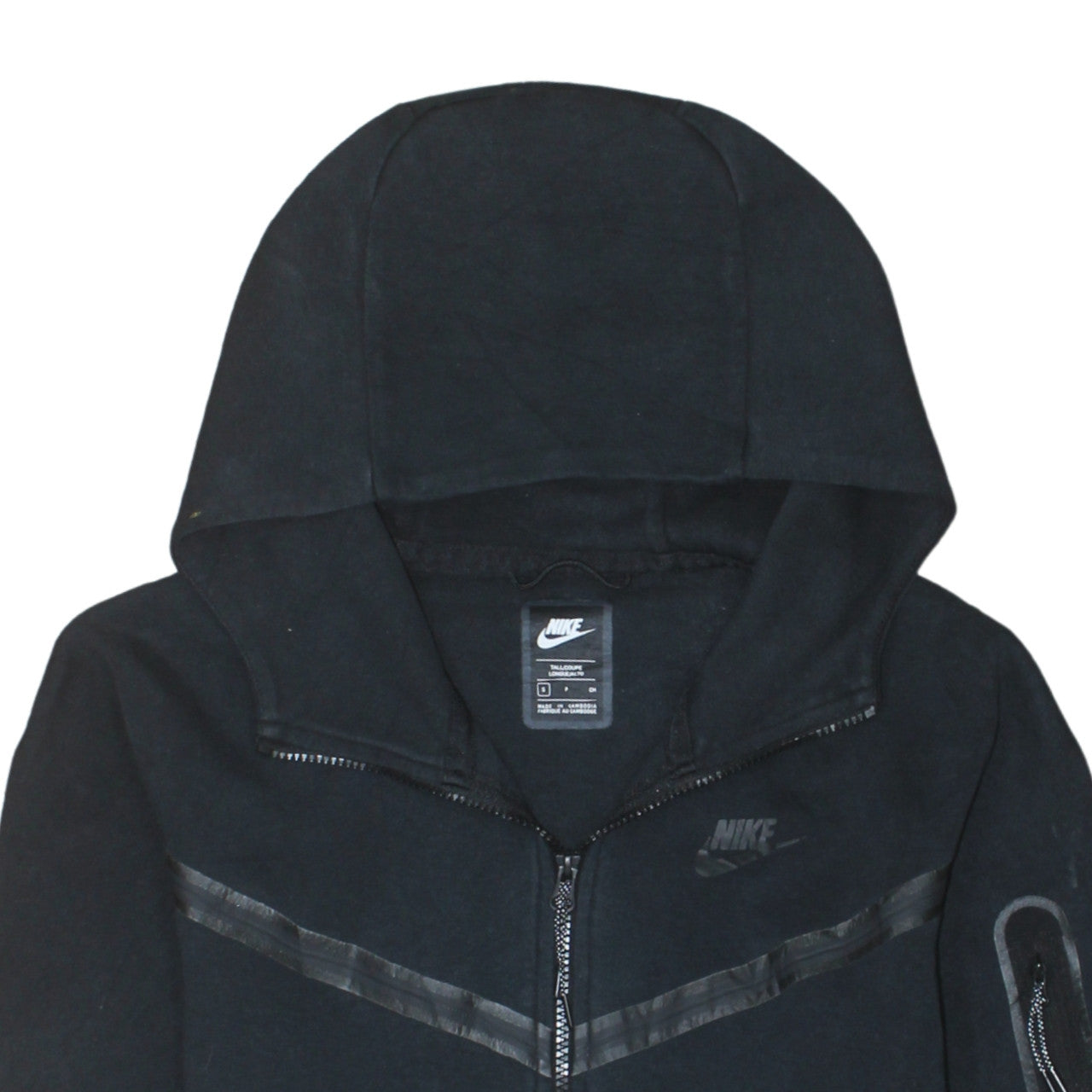 Nike Men's Black Full Zip Fleece Hoodie Small Tall