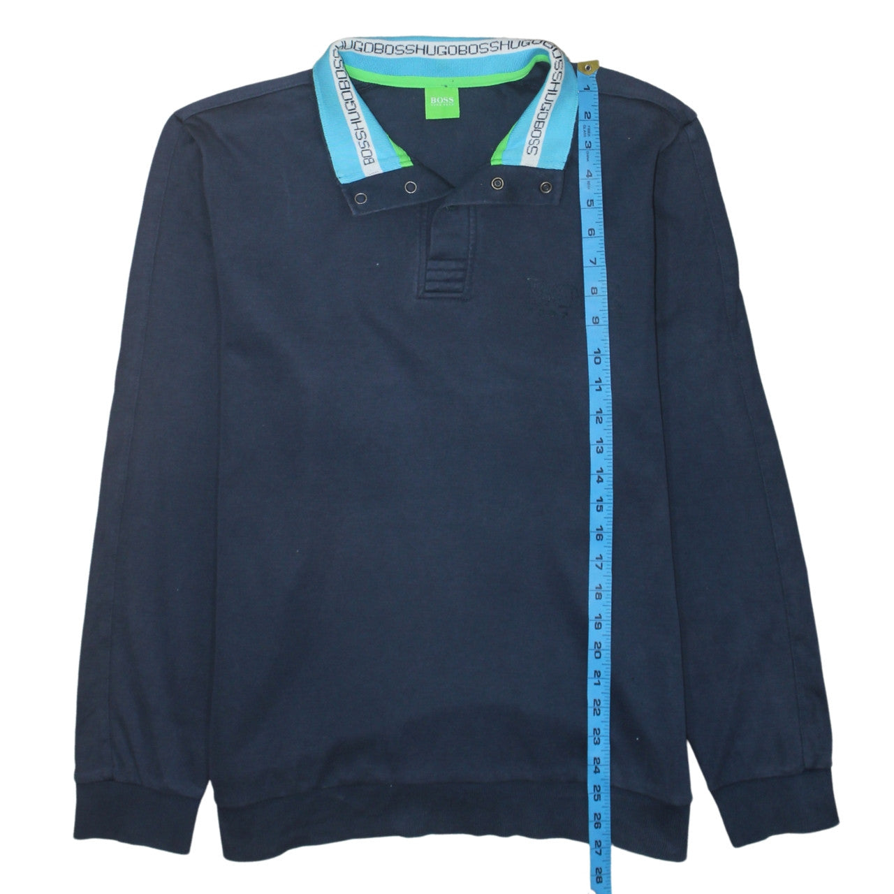 Hugo Boss Men's Blue Long Sleeve Polo Shirt XL Cotton Logo Collar
