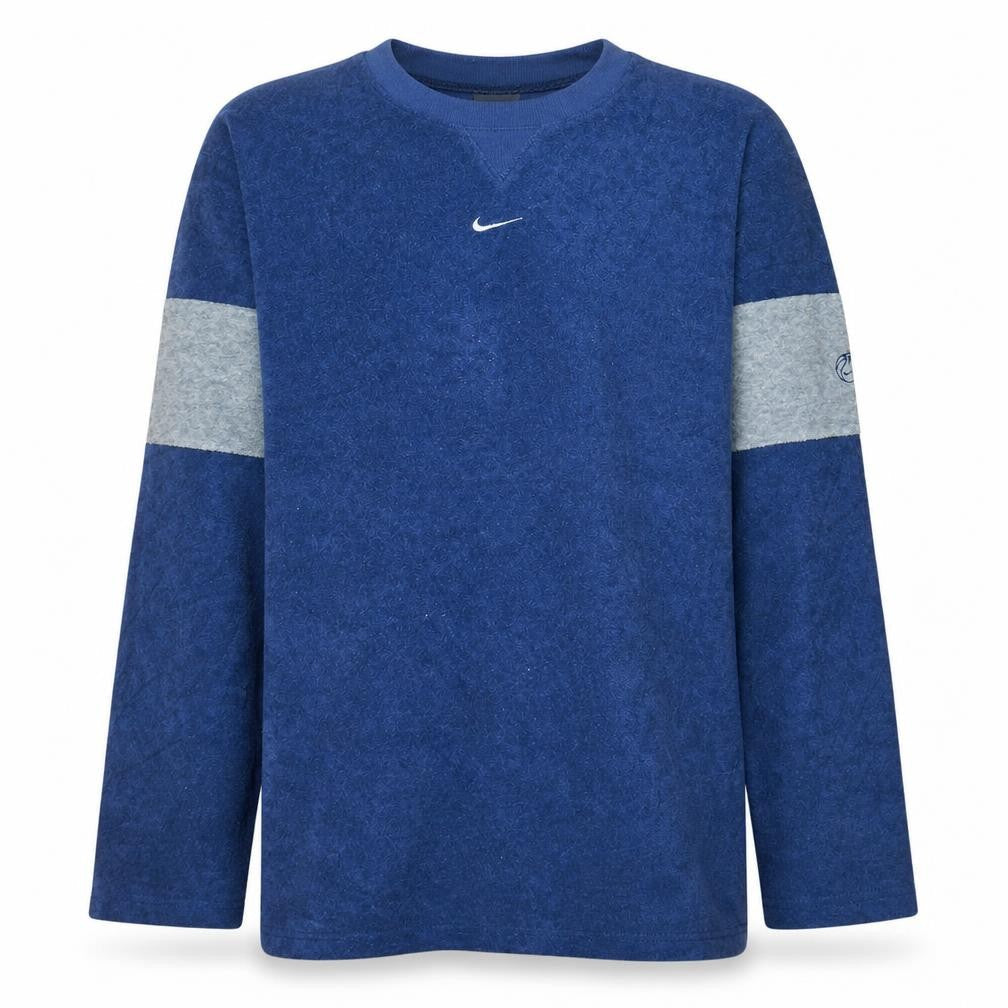 Nike Mens Blue Crew Neck Pullover Sweatshirt Size L Fleece Sportswear