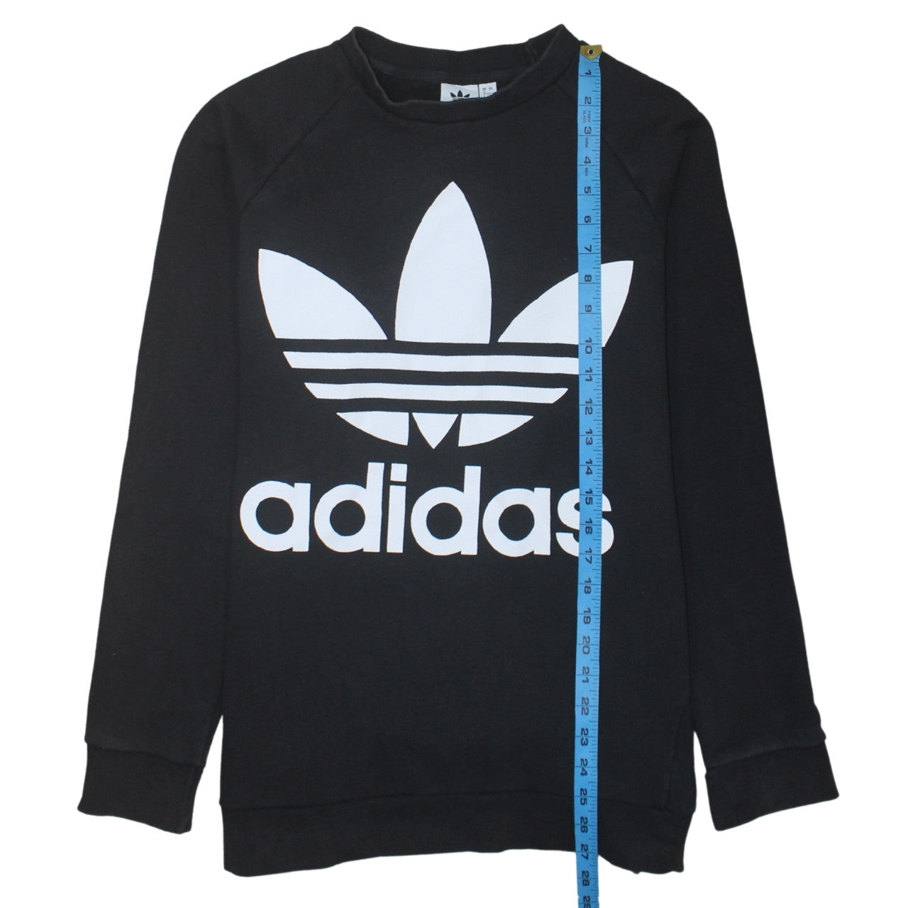 Adidas Womens Black Crew Neck Logo Sweatshirt Size 12