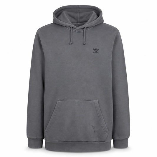 Adidas Men's Grey L Hoodie Track Jacket with Logo & Pocket