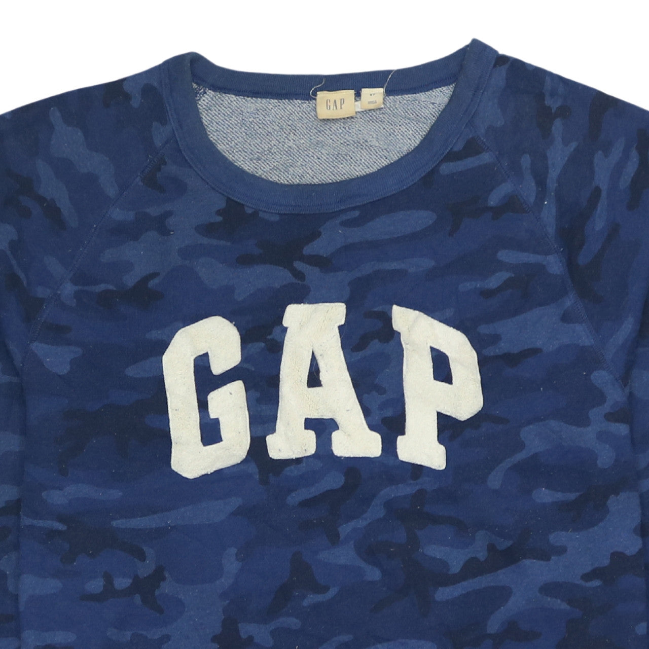 GAP Womens Blue Camouflage Pullover Sweatshirt Size S