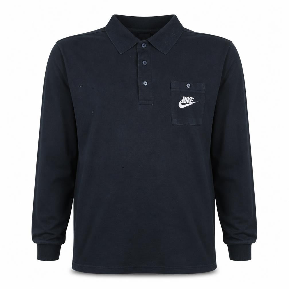 Nike Men's Black Long Sleeve Cotton Polo Shirt Size L 42/44
