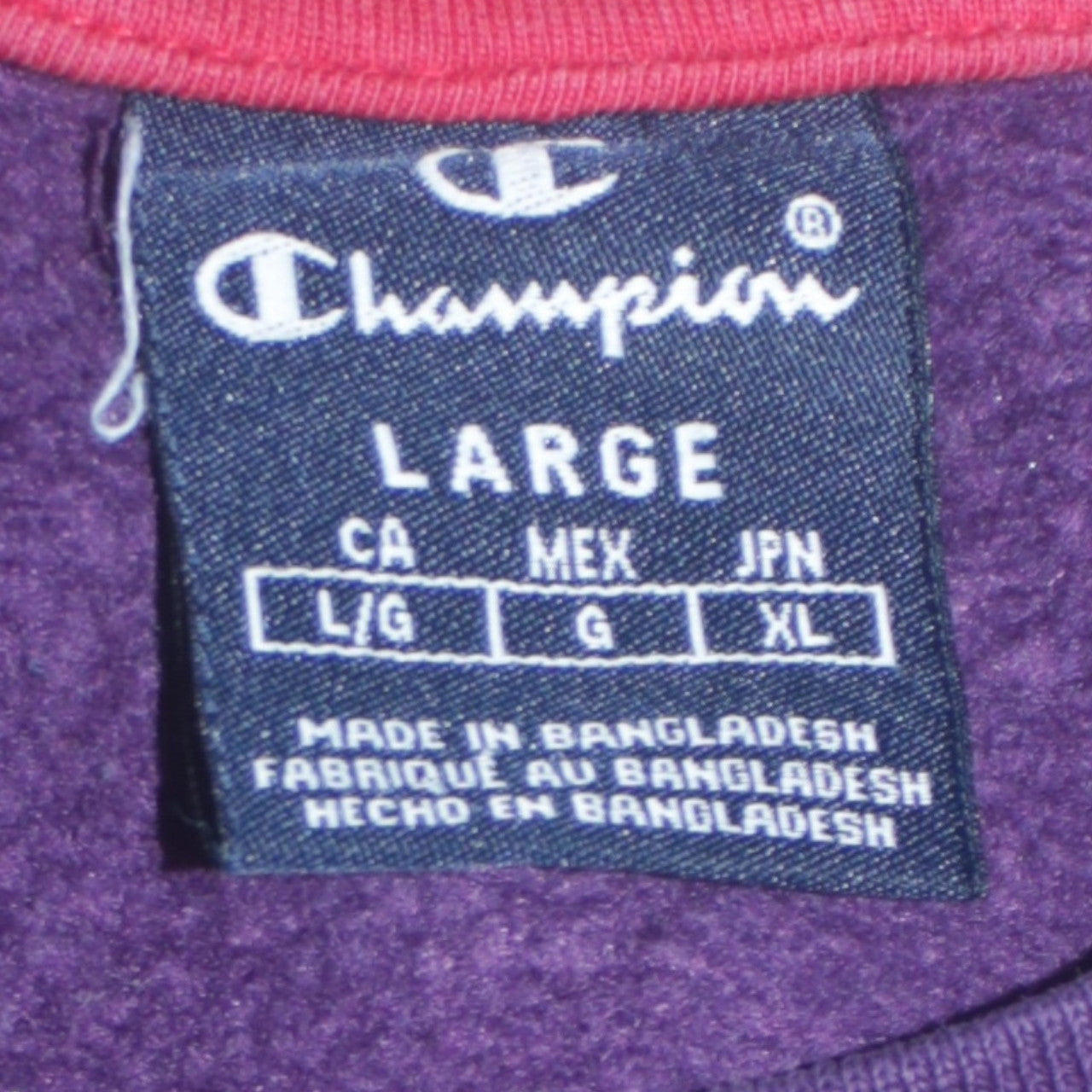 Champion Women’s Purple Pullover Sweatshirt L Logo Crew Neck Cotton Blend