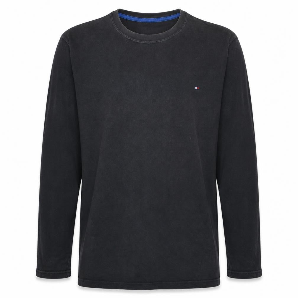 Tommy Hilfiger Men's Black Long Sleeve Cotton T-Shirt L
