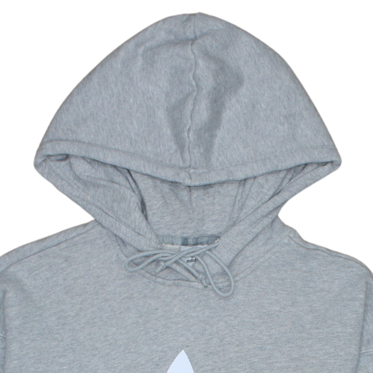 Adidas Women Grey Pullover Hoodie UK 12 Logo Print Lined Sweatshirt
