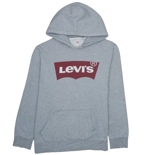 Levi's Men's Grey Logo Pullover Hoodie Size L Classic Style
