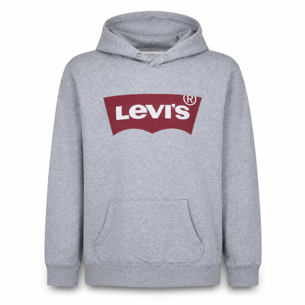 Levi's Men's Grey Logo Pullover Hoodie Size L Classic Style