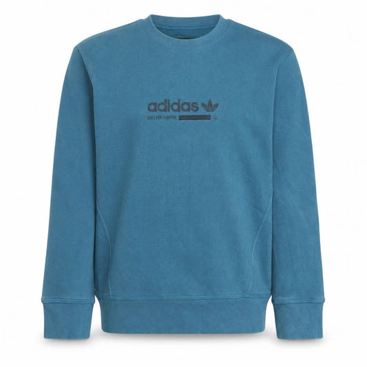 Adidas Men's Blue Crew Neck Pullover Logo Sweatshirt Size S