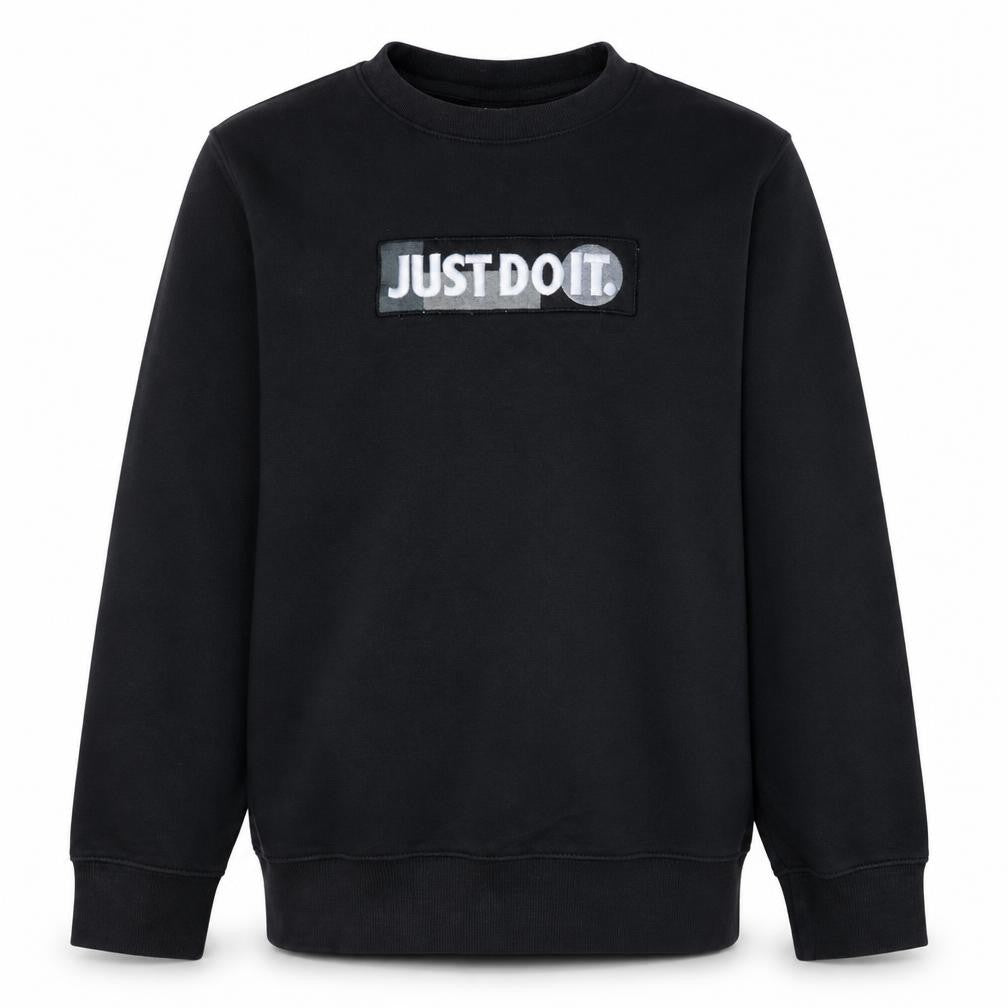 Nike Boys Black 'Just Do It' Fleece Pullover Sweatshirt Size S