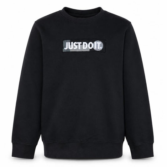Nike Boys Black 'Just Do It' Fleece Pullover Sweatshirt Size S
