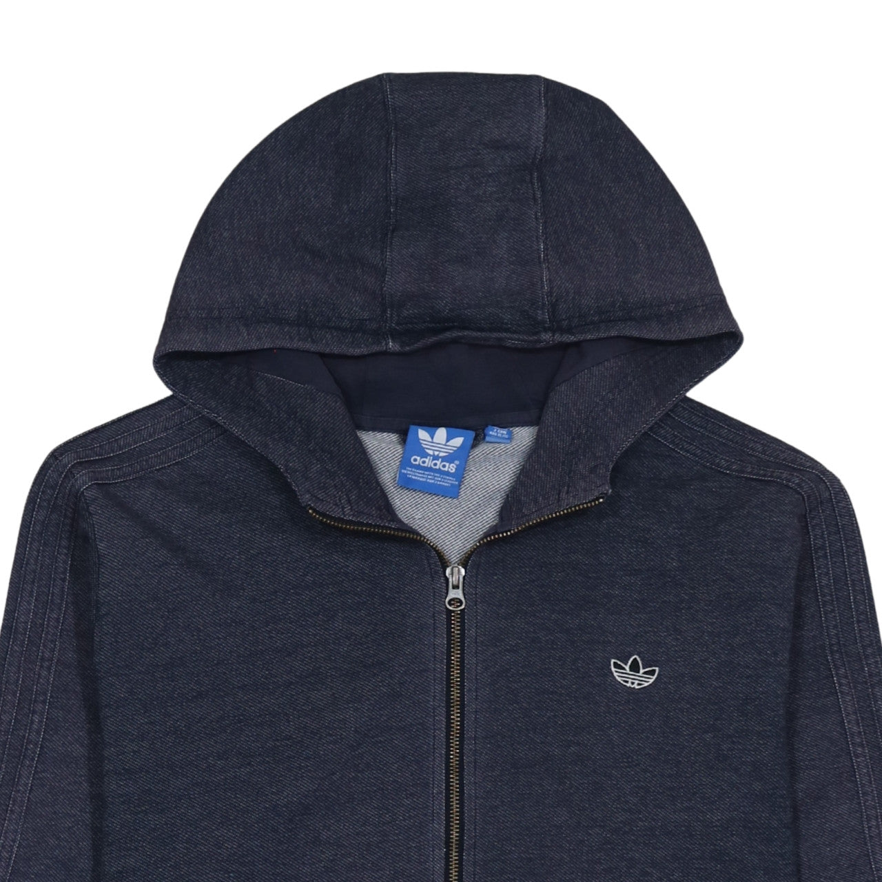 Adidas Men's Blue XL Full Zip Hoodie with Logo Detail