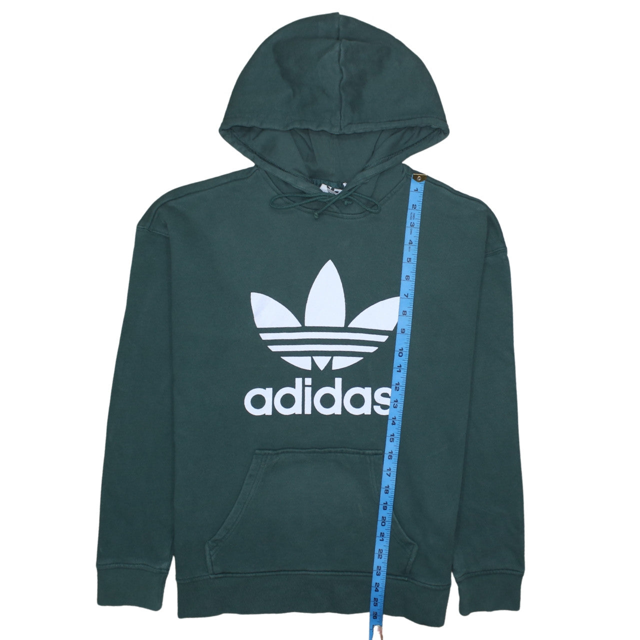 Adidas Womens Green Trefoil Logo Pullover Hoodie Size 10