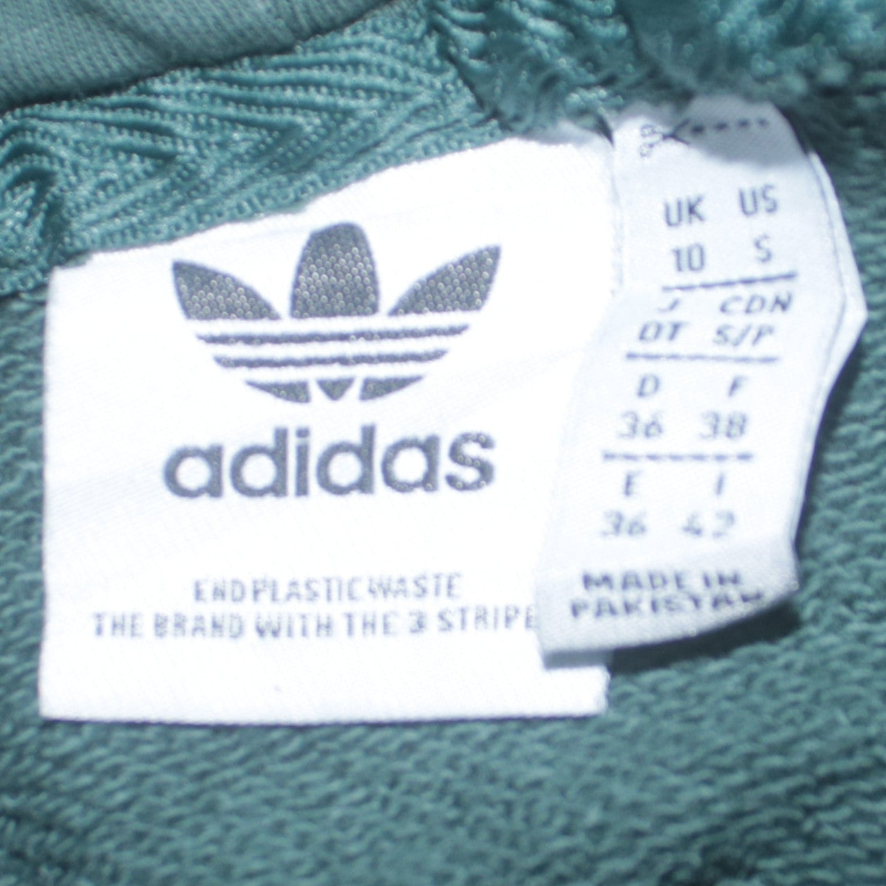 Adidas Womens Green Trefoil Logo Pullover Hoodie Size 10