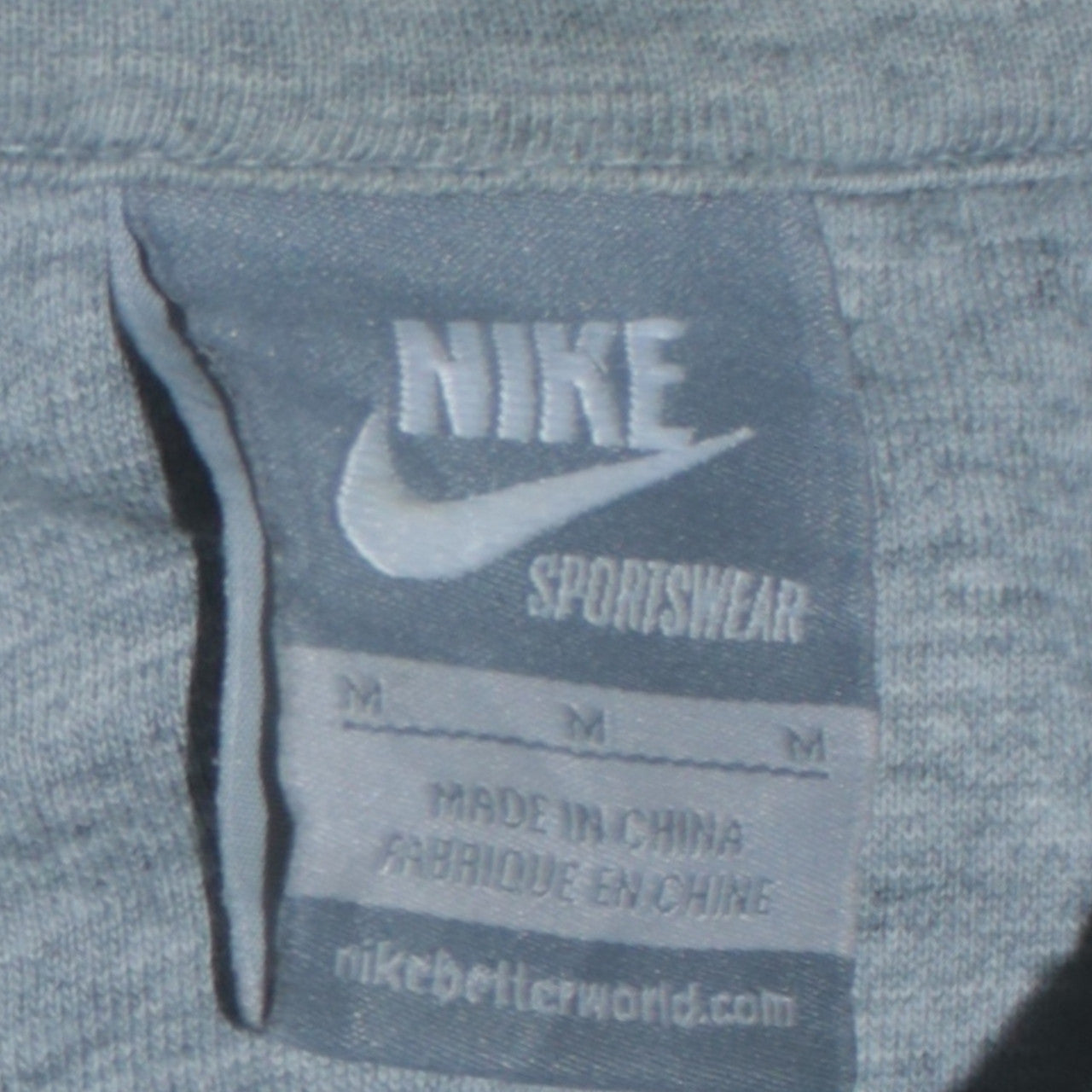 Nike Mens Grey Pullover Hoodie M Sportswear Logo Fleece