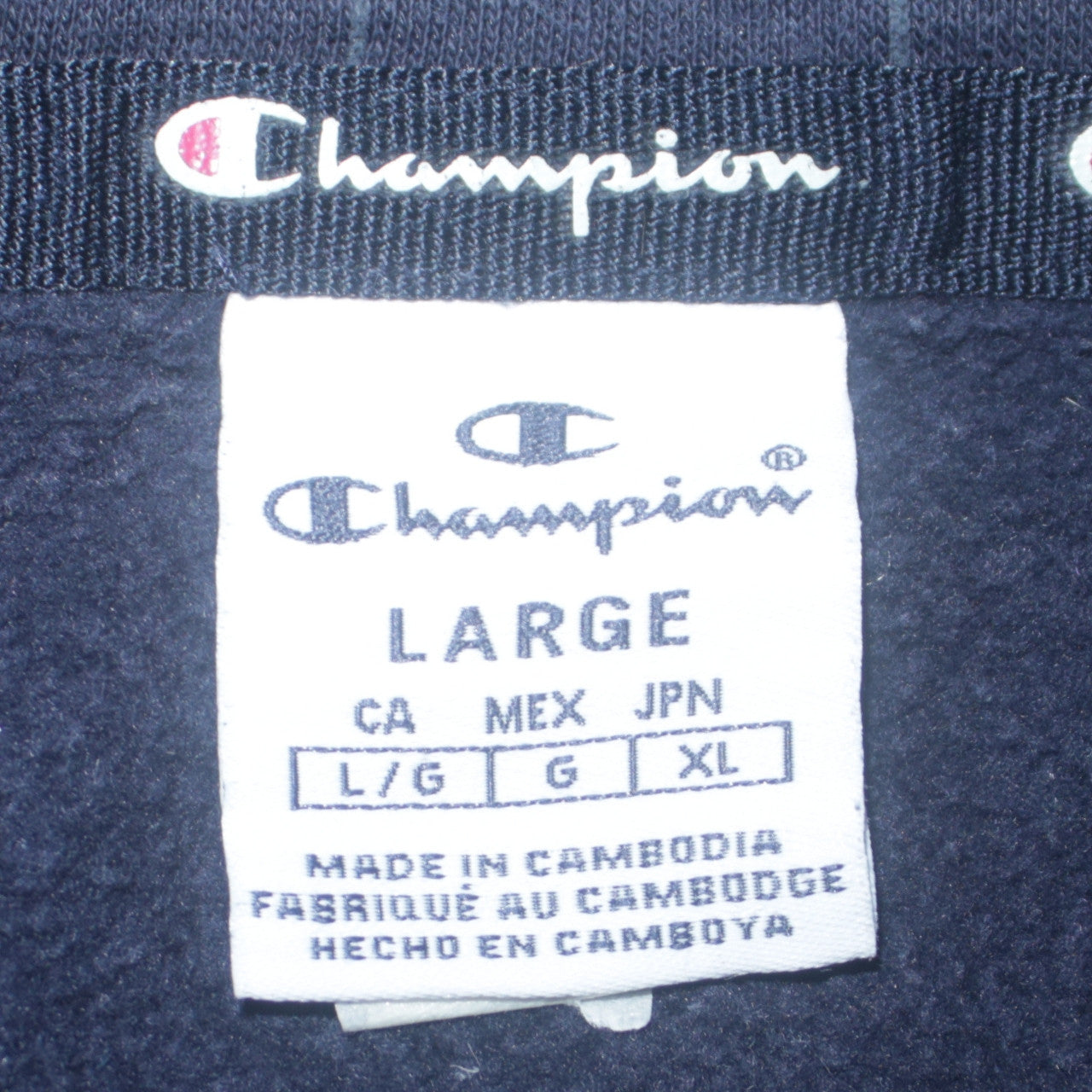 Champion Women Navy Blue 1/4 Zip Hooded Sweatshirt Size L
