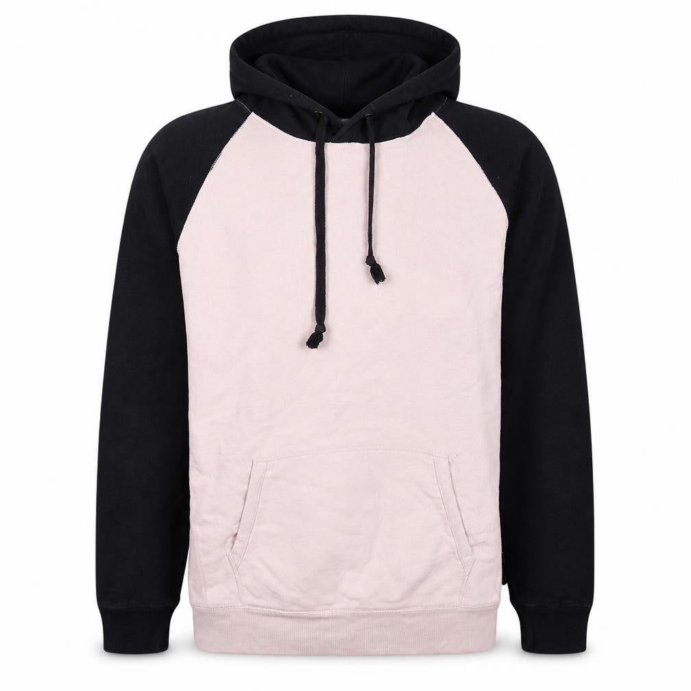 Gap Men's Black Beige Pullover Hoodie Size L Fleece Cotton Blend