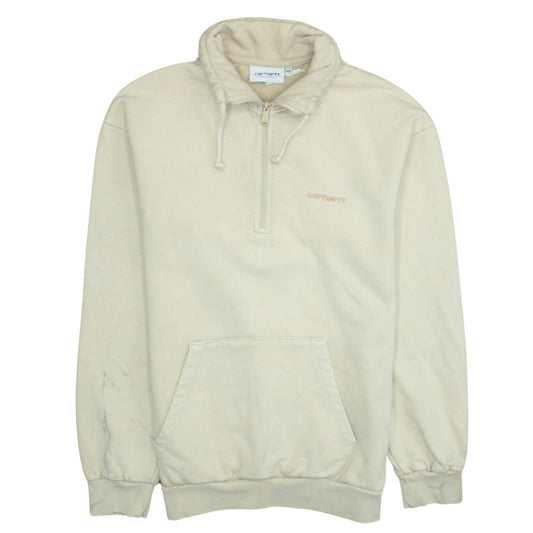 Carhartt Men’s Beige XS High Neck 1/2 Zip Cotton Sweatshirt