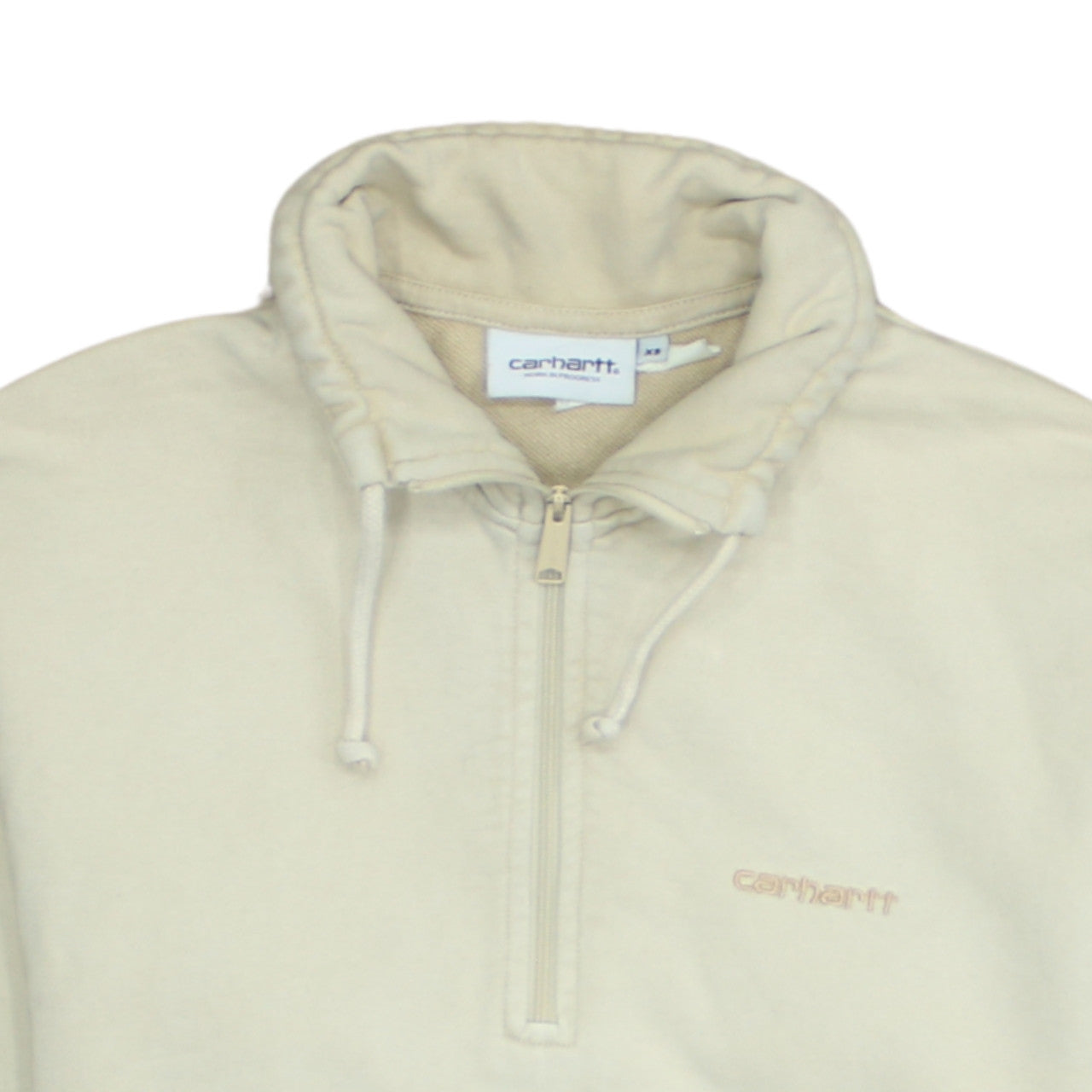 Carhartt Men’s Beige XS High Neck 1/2 Zip Cotton Sweatshirt