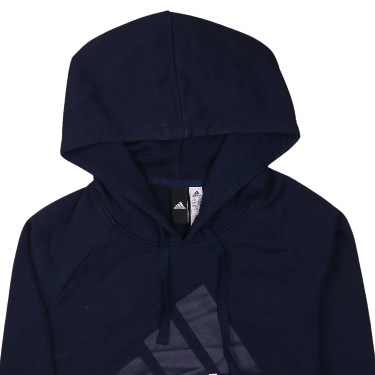 Adidas Womens Navy Blue Pullover Hoodie S Logo Print Sportswear